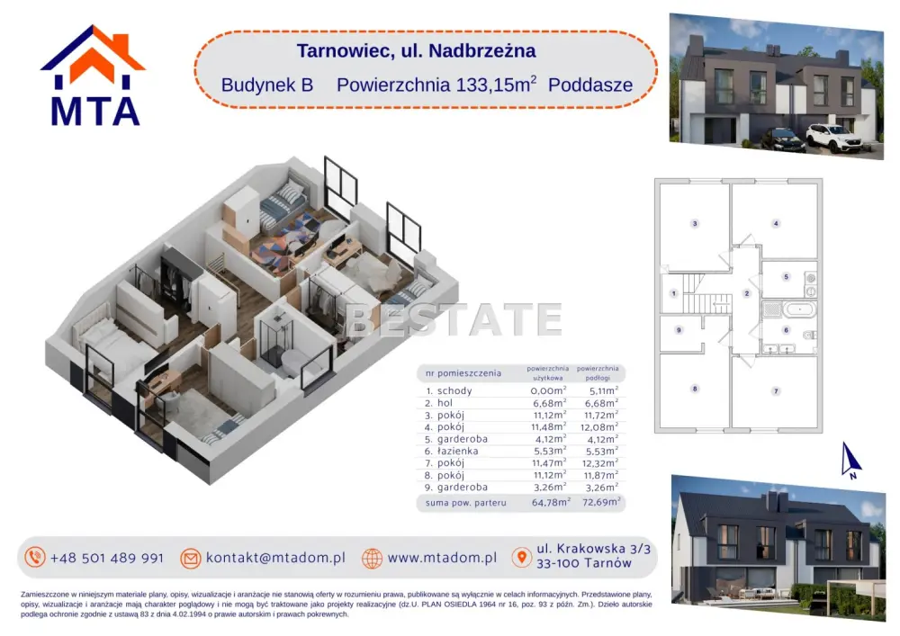 DOM na sprzedaż – Bliźniak z działką 900m² — zdjęcie 5, Dom na sprzedaż, Tarnowiec, Tarnów