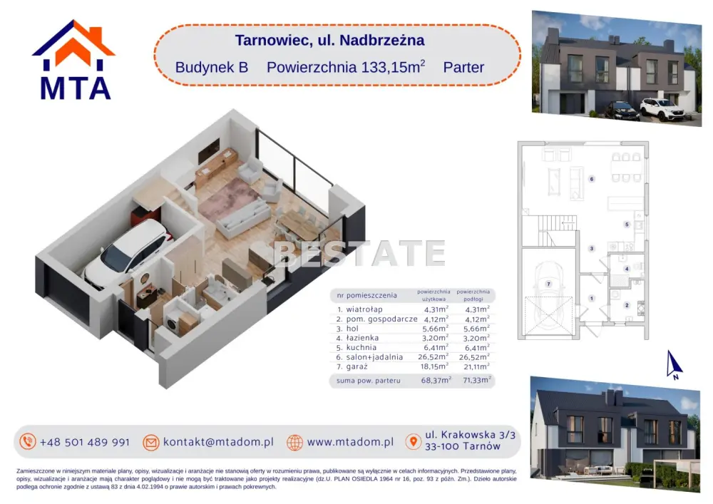 DOM na sprzedaż – Bliźniak z działką 900m² — zdjęcie 4, Dom na sprzedaż, Tarnowiec, Tarnów
