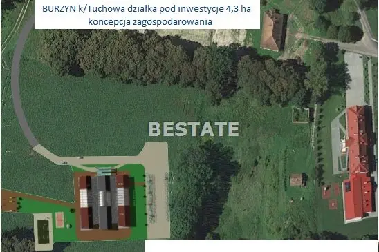 Działka inwestycyjna (usługi) 42 700 m², Burzyn — zdjęcie 3, Działka na sprzedaż, Burzyn, gm. Tuchów