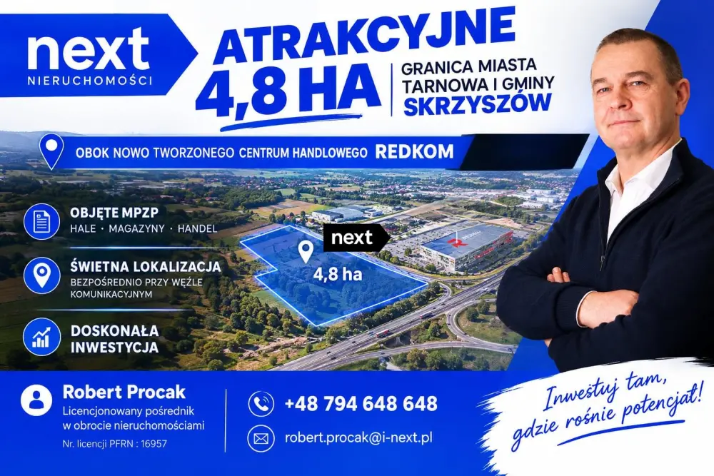 Idealna działka usługowa z ekspozycją — Działka na sprzedaż, Rzędzin, Tarnów