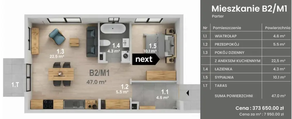 MIESZKANIE 47 m² NA SPRZEDAŻ — zdjęcie 3, Mieszkanie na sprzedaż, Cały Tarnów