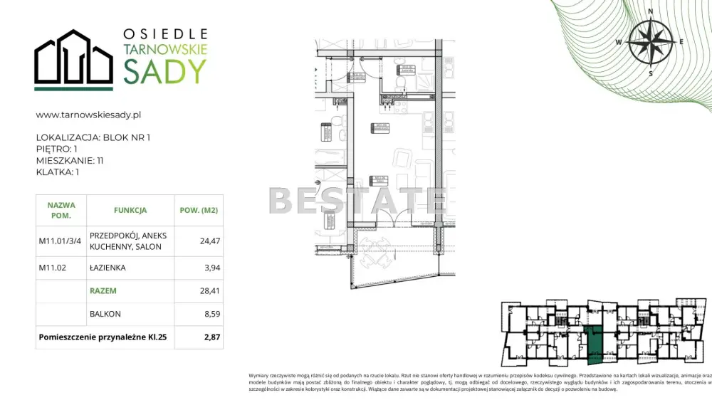 Nowe osiedle - Tarnowskie Sady — zdjęcie 8, Mieszkanie na sprzedaż, Strusina, Tarnów